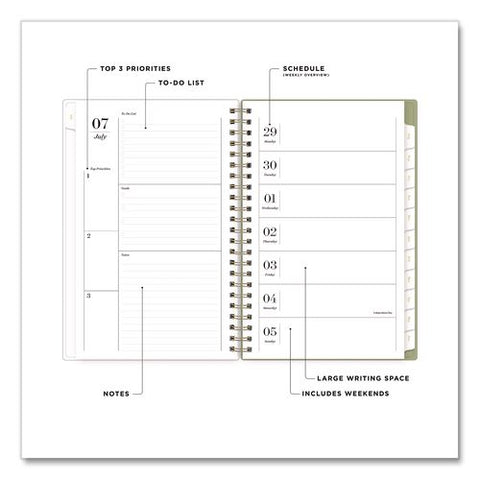 Sincerely Jules Anoura Sage Weekly/monthly Planner, 8 X 5, 12-month (july To June): 2026 To 2027