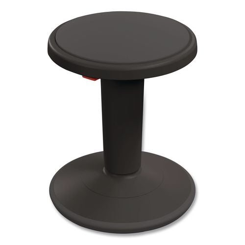 Hierarchy Grow Stool, Short, Backless, Supports Up To 250 Lbs, 14" To 18" Seat Height, Black Seat, Black Base