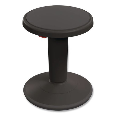 Hierarchy Grow Stool, Short, Backless, Supports Up To 250 Lbs, 14" To 18" Seat Height, Black Seat, Black Base