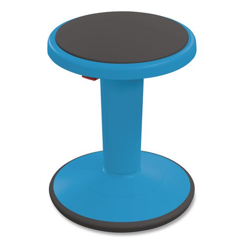 Hierarchy Grow Stool, Short, Backless, Supports Up To 250 Lbs, 14" To 18" Seat Height, Blue Seat, Blue Base