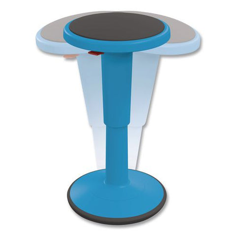 Hierarchy Grow Stool, Short, Backless, Supports Up To 250 Lbs, 14" To 18" Seat Height, Blue Seat, Blue Base