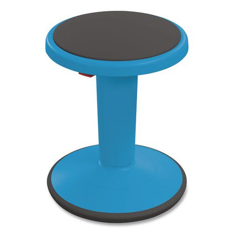 Hierarchy Grow Stool, Short, Backless, Supports Up To 250 Lbs, 14" To 18" Seat Height, Blue Seat, Blue Base