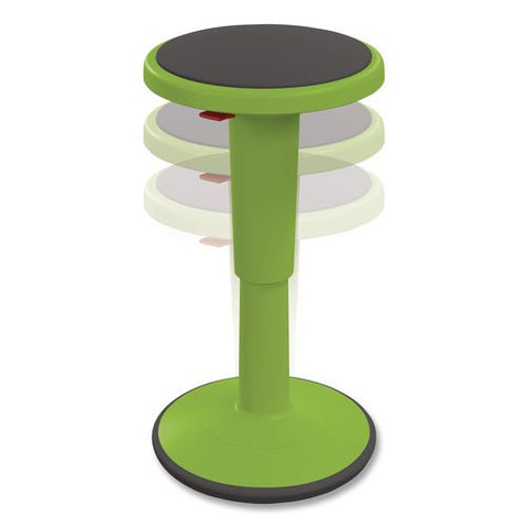 Hierarchy Grow Stool, Short, Backless, Supports Up To 250 Lbs, 14" To 18" Seat Height, Green Seat, Green Base