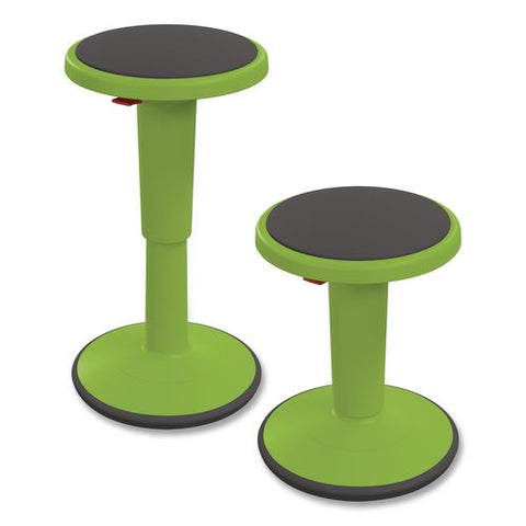 Hierarchy Grow Stool, Short, Backless, Supports Up To 250 Lbs, 14" To 18" Seat Height, Green Seat, Green Base