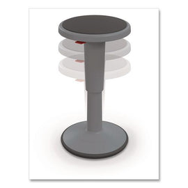 Hierarchy Grow Stool, Short, Backless, Supports Up To 250 Lbs, 14" To 18" Seat Height, Gray Seat, Gray Base