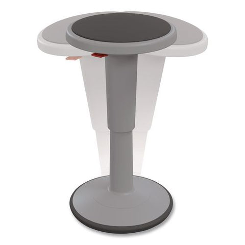 Hierarchy Grow Stool, Short, Backless, Supports Up To 250 Lbs, 14" To 18" Seat Height, Gray Seat, Gray Base