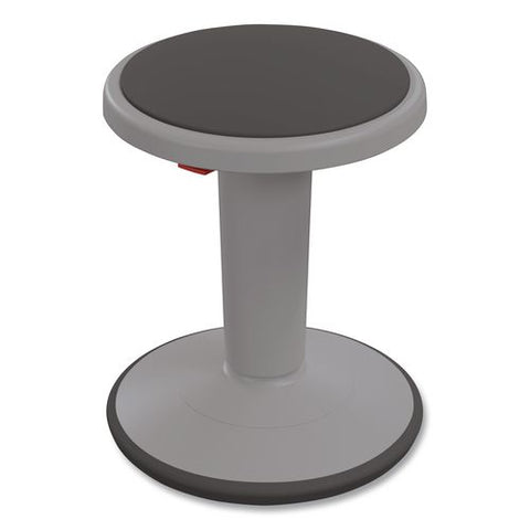 Hierarchy Grow Stool, Short, Backless, Supports Up To 250 Lbs, 14" To 18" Seat Height, Gray Seat, Gray Base