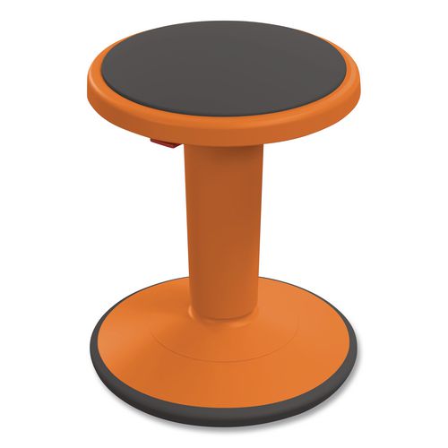 Hierarchy Grow Stool, Short, Backless, Supports Up To 250 Lbs, 14" To 18" Seat Height, Orange Seat, Orange Base