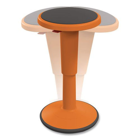 Hierarchy Grow Stool, Short, Backless, Supports Up To 250 Lbs, 14" To 18" Seat Height, Orange Seat, Orange Base