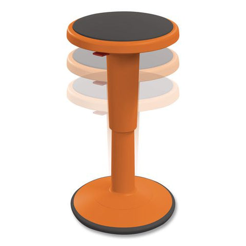 Hierarchy Grow Stool, Short, Backless, Supports Up To 250 Lbs, 14" To 18" Seat Height, Orange Seat, Orange Base