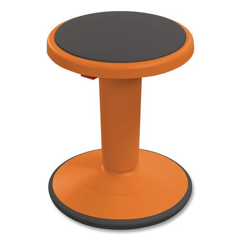 Hierarchy Grow Stool, Short, Backless, Supports Up To 250 Lbs, 14" To 18" Seat Height, Orange Seat, Orange Base