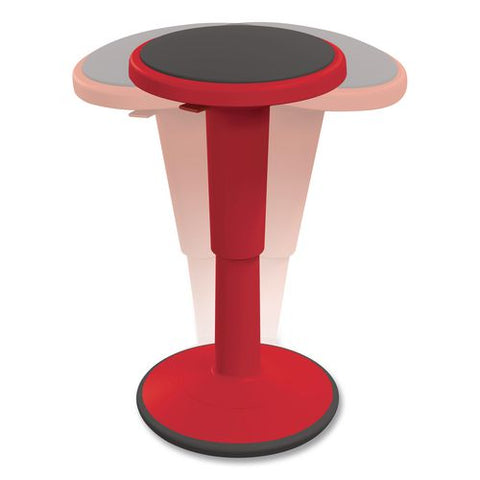 Hierarchy Grow Stool, Short, Backless, Supports Up To 250 Lbs, 14" To 18" Seat Height, Red Seat, Red Base