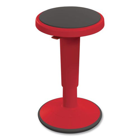 Hierarchy Grow Stool, Short, Backless, Supports Up To 250 Lbs, 14" To 18" Seat Height, Red Seat, Red Base
