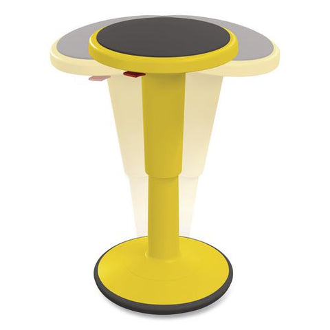 Hierarchy Grow Stool, Short, Backless, Supports Up To 250 Lbs, 14" To 18" Seat Height, Yellow Seat, Yellow Base