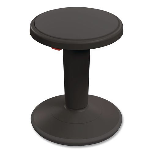 Hierarchy Grow Stool, Tall, Backless, Supports Up To 250 Lbs, 17" To 24" Seat Height, Black Seat, Black Base