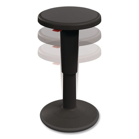 Hierarchy Grow Stool, Tall, Backless, Supports Up To 250 Lbs, 17" To 24" Seat Height, Black Seat, Black Base