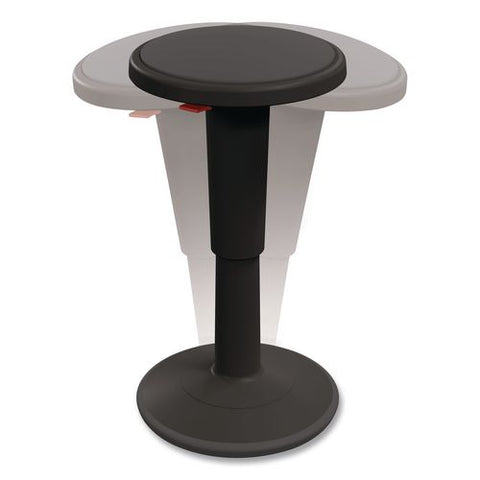 Hierarchy Grow Stool, Tall, Backless, Supports Up To 250 Lbs, 17" To 24" Seat Height, Black Seat, Black Base