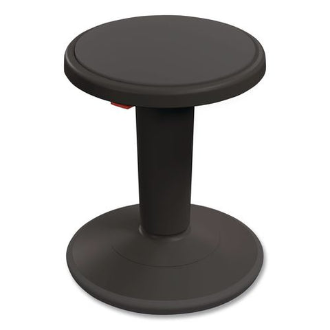 Hierarchy Grow Stool, Tall, Backless, Supports Up To 250 Lbs, 17" To 24" Seat Height, Black Seat, Black Base