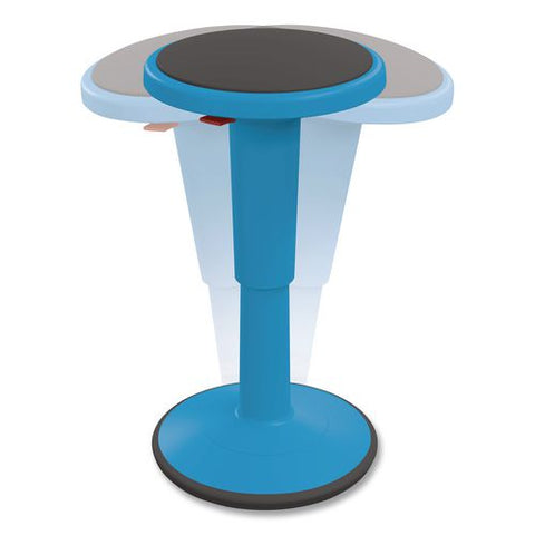 Hierarchy Grow Stool, Tall, Backless, Supports Up To 250 Lbs, 17" To 24" Seat Height, Blue Seat, Blue Base