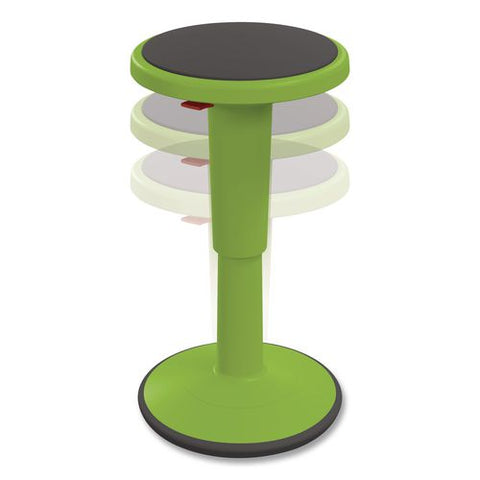 Hierarchy Grow Stool, Tall, Backless, Supports Up To 250 Lbs, 17" To 24" Seat Height, Green Seat, Green Base