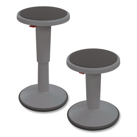 Hierarchy Grow Stool, Tall, Backless, Supports Up To 250 Lbs, 17" To 24" Seat Height, Gray Seat, Gray Base