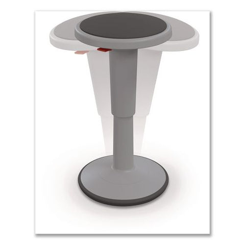 Hierarchy Grow Stool, Tall, Backless, Supports Up To 250 Lbs, 17" To 24" Seat Height, Gray Seat, Gray Base