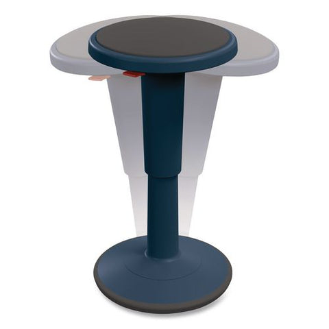 Hierarchy Grow Stool, Tall, Backless, Supports Up To 250 Lbs, 17" To 24" Seat Height, Navy Seat, Navy Base