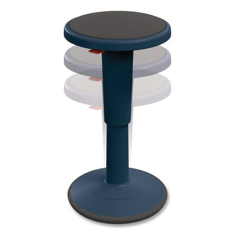 Hierarchy Grow Stool, Tall, Backless, Supports Up To 250 Lbs, 17" To 24" Seat Height, Navy Seat, Navy Base