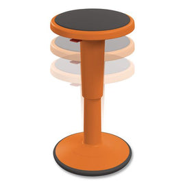 Hierarchy Grow Stool, Tall, Backless, Supports Up To 250 Lbs, 17" To 24" Seat Height, Orange Seat, Orange Base