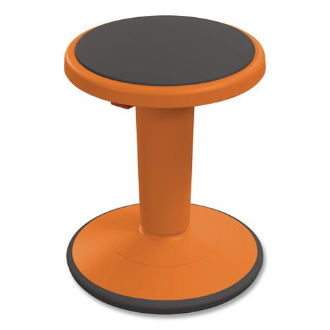 Hierarchy Grow Stool, Tall, Backless, Supports Up To 250 Lbs, 17" To 24" Seat Height, Orange Seat, Orange Base
