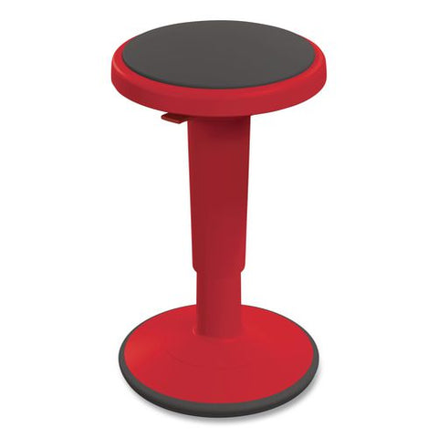 Hierarchy Grow Stool, Tall, Backless, Supports Up To 250 Lbs, 17" To 24" Seat Height, Red Seat, Red Base