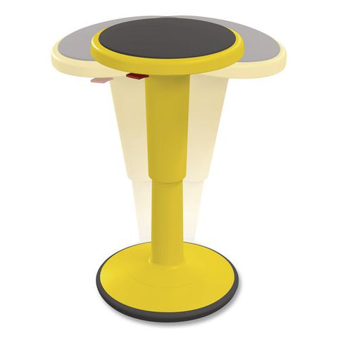 Hierarchy Grow Stool, Tall, Backless, Supports Up To 250 Lbs, 17" To 24" Seat Height, Yellow Seat, Yellow Base