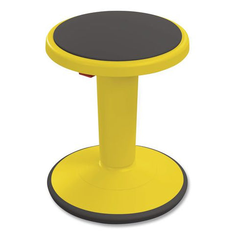 Hierarchy Grow Stool, Tall, Backless, Supports Up To 250 Lbs, 17" To 24" Seat Height, Yellow Seat, Yellow Base