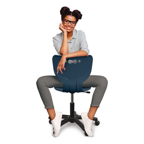 Hierarchy Five-star Chair, Supports Up To 250 Lbs, 21.68" Seat Height, Navy Seat, Navy Back, Black Base
