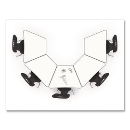 Hierarchy Beam Desk, 34.4" X 24" X 18" To 29", White Porcelain Steel With Black Legs, Ships In Two Boxes (worksurface/legs)