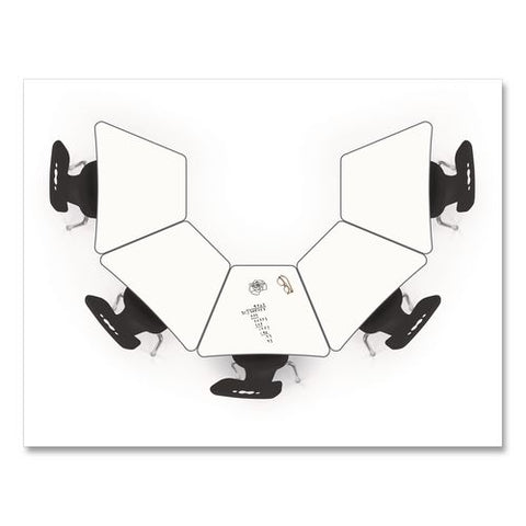 Hierarchy Beam Desk, 34.4" X 24" X 18" To 29", White Porcelain Steel With Black Legs, Ships In Two Boxes (worksurface/legs)