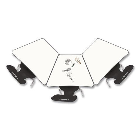 Hierarchy Beam Desk, 34.4" X 24" X 18" To 29", White Porcelain Steel With Black Legs, Ships In Two Boxes (worksurface/legs)
