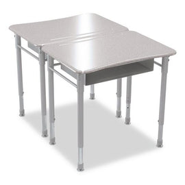 Astute Hard Plastic Desk, 26" X 19.3" X 23.1" To 33.1", Gray Nebula, 2/carton