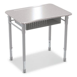 Astute Hard Plastic Desk, 26" X 19.3" X 23.1" To 33.1", Gray Nebula, 2/carton