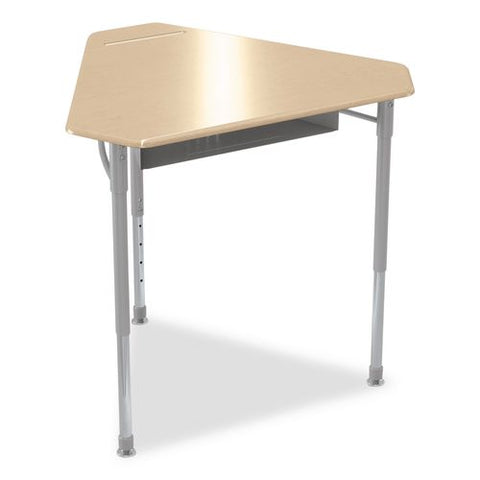 Astute Hard Plastic Desk, 33.8" X 29.8" X 23.1" To 33.1", Fusion Maple, 2/carton