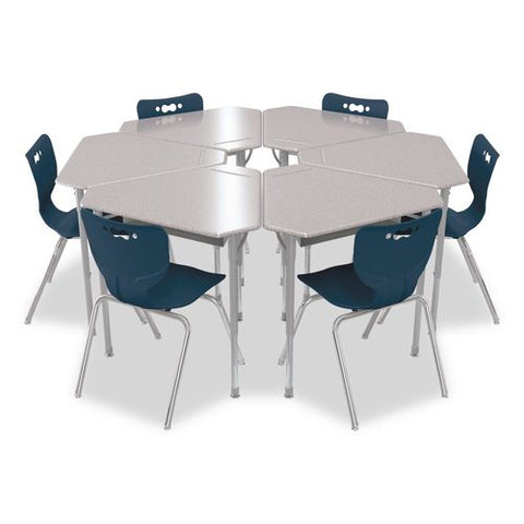 Astute Hard Plastic Desk, 33.8" X 29.8" X 23.1" To 33.1", Gray Nebula, 2/carton
