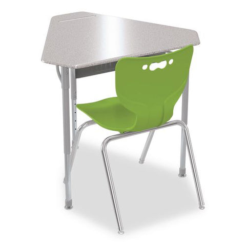 Astute Hard Plastic Desk, 33.8" X 29.8" X 23.1" To 33.1", Gray Nebula, 2/carton