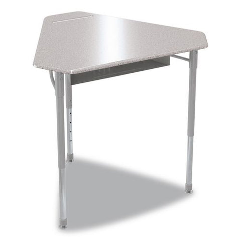 Astute Hard Plastic Desk, 33.8" X 29.8" X 23.1" To 33.1", Gray Nebula, 2/carton