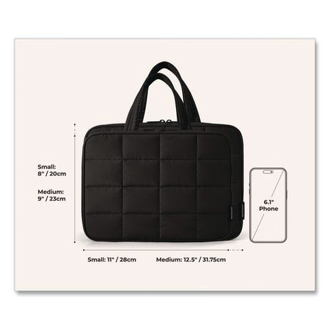 Spacesaver Puffy Toiletry Bag, 4.75 X 11 X 8, Black