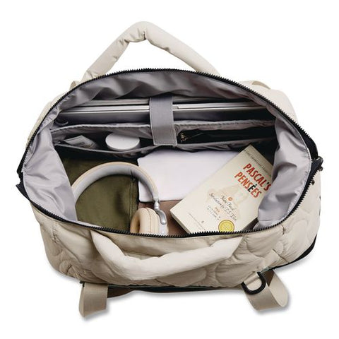 Walker Weekender Duffel, Fits Devices Up To 15.6", 18 X 8.5 X 14.6, Cream