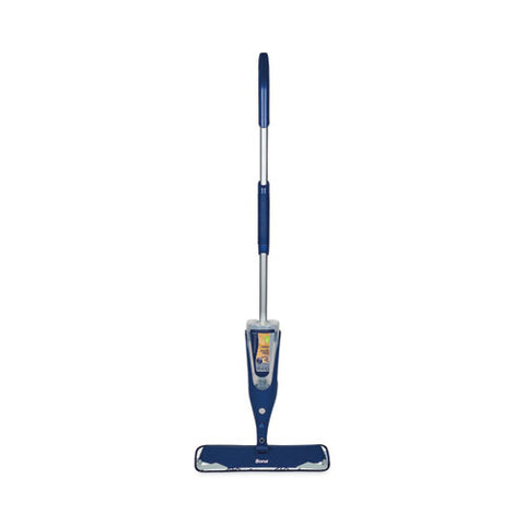 Hardwood Floor Mop, 15" Wide Microfiber Head, 52" Blue Plastic/steel Handle