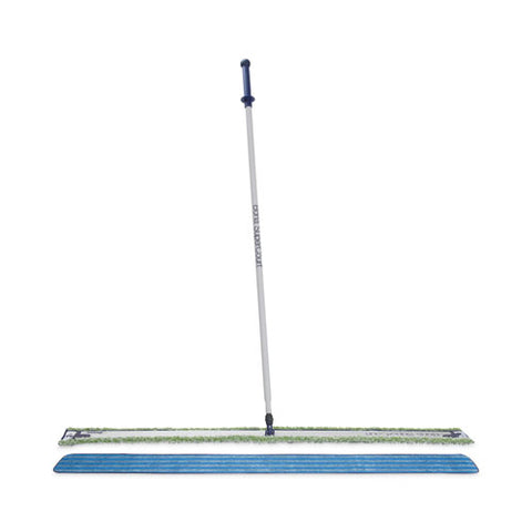 Supercourt Athletic Floor Care System, 60" Wide Microfiber Head, 66" Silver/blue Aluminum Handle