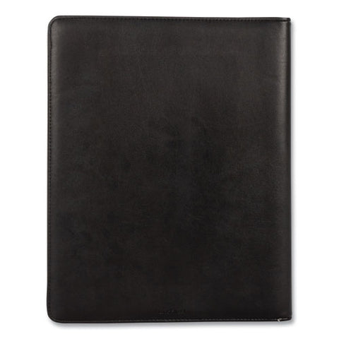 Faux-leather Padfolio With Solar Calculator, 9 X 12 Pad, 9.75 X 12.5, Black