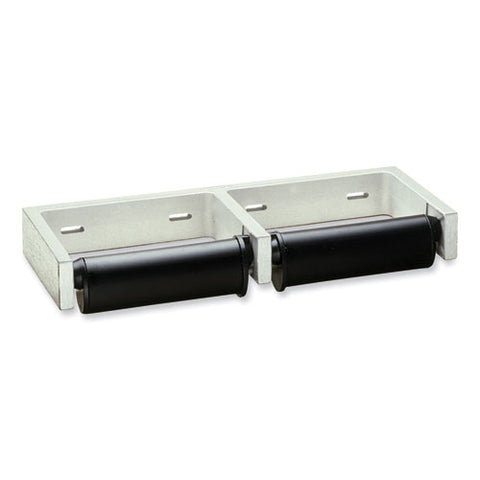 Classicseries Toilet Tissue Dispenser For Two Rolls, Controlled Delivery, 12.5 X 4 86 X 1.5, Black/aluminum