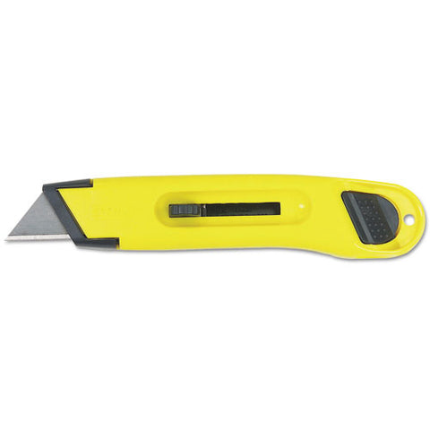 Plastic Light-duty Utility Knife With Retractable Blade, 6" Plastic Handle, Yellow